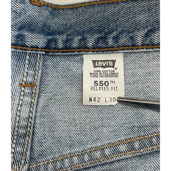 Vintage Levis 550 Jeans Men's 40 x 29 Blue 550 Denim Relaxed Fit (42x30) 1999 - Picture 2 of 10